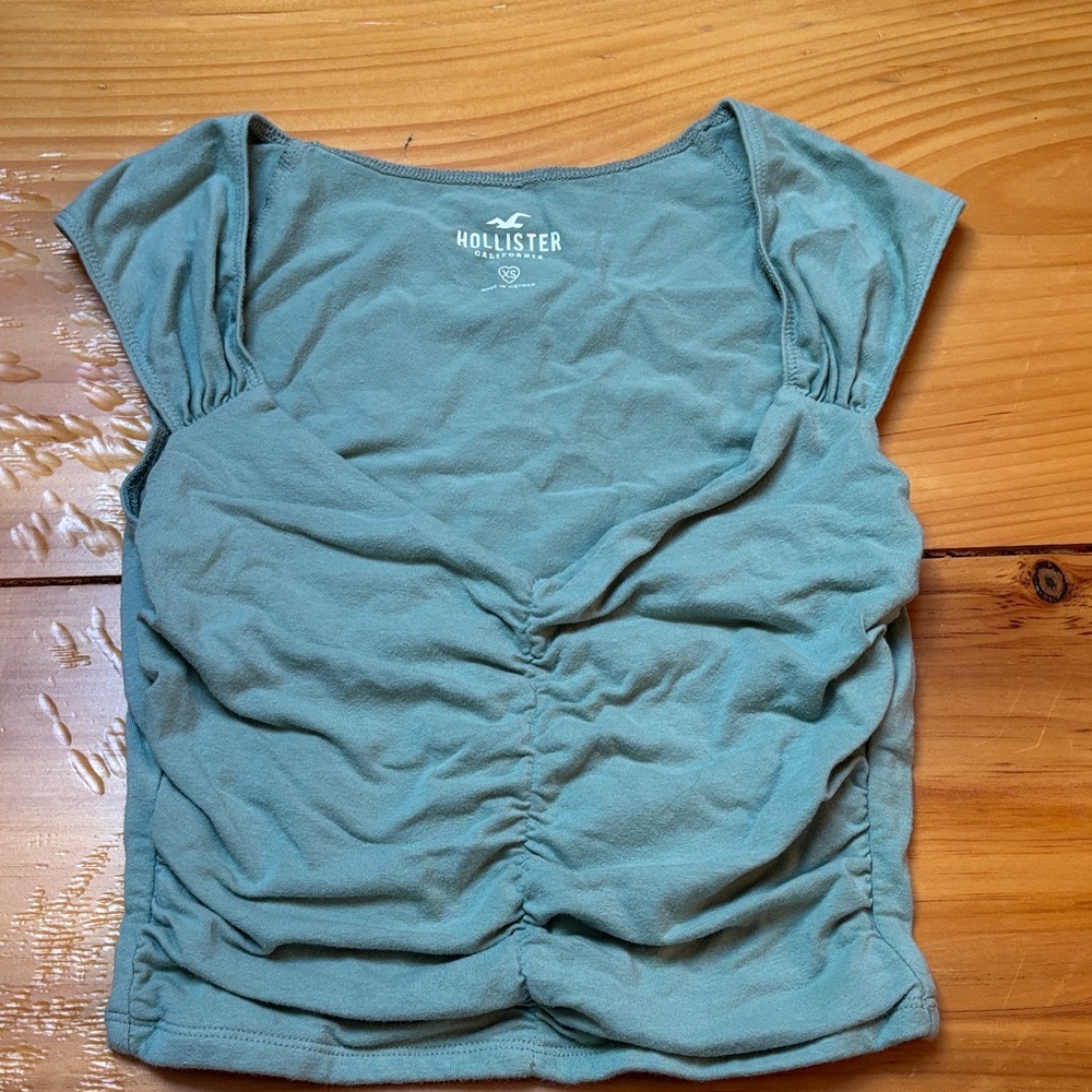 Hollister Women's Teal Ruched Blouse